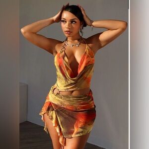 Sensation mesh print dress